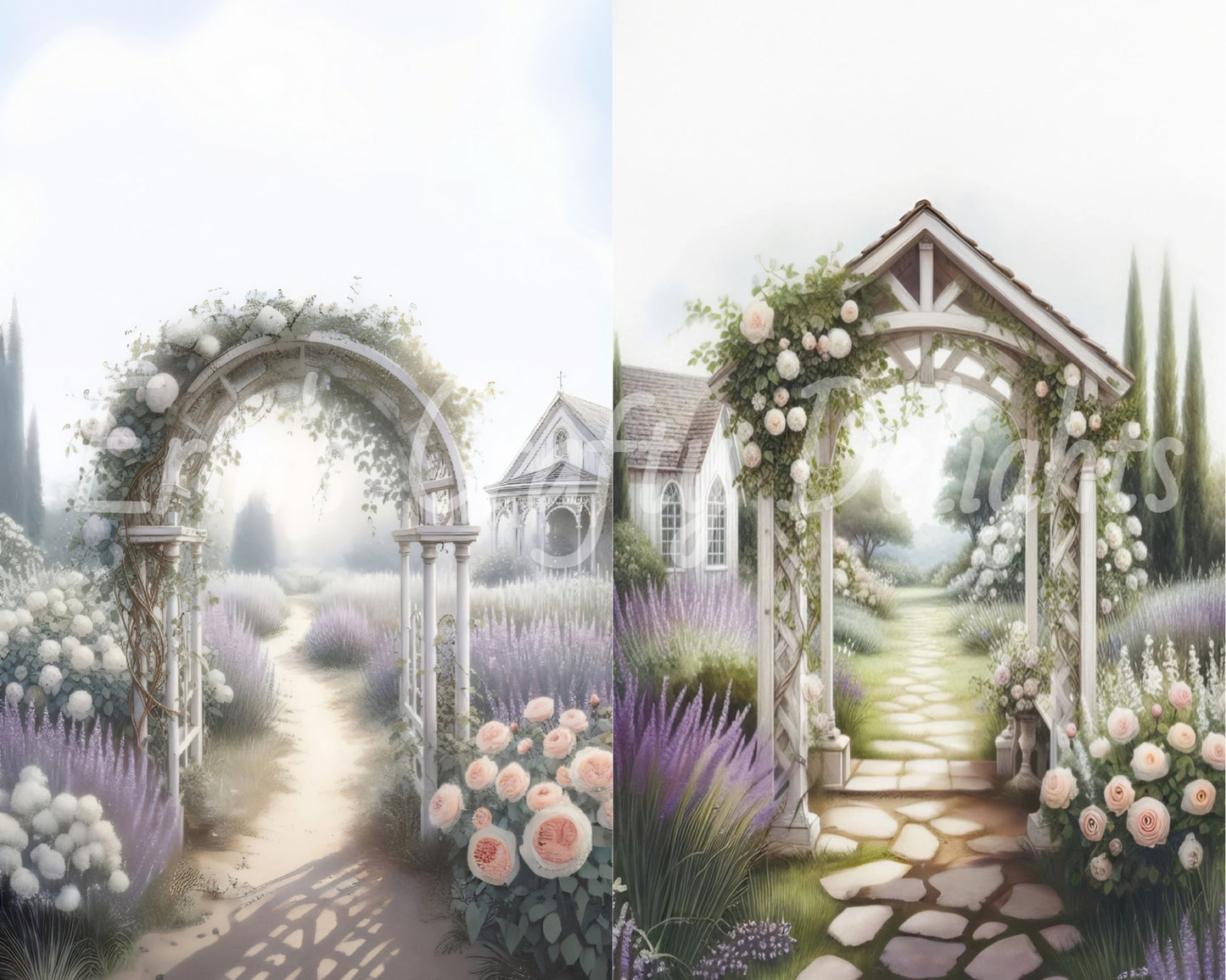 Lavender Garden Junk Journal Half Page Set
