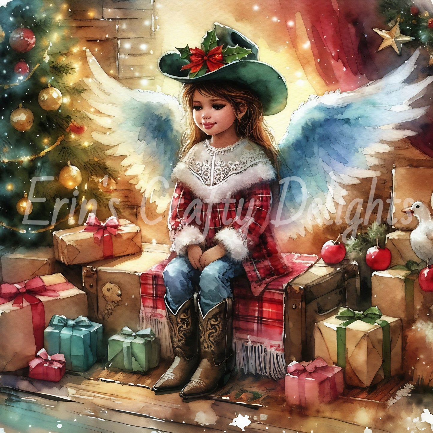 7 Sq Angel Girl 8x8 Printable