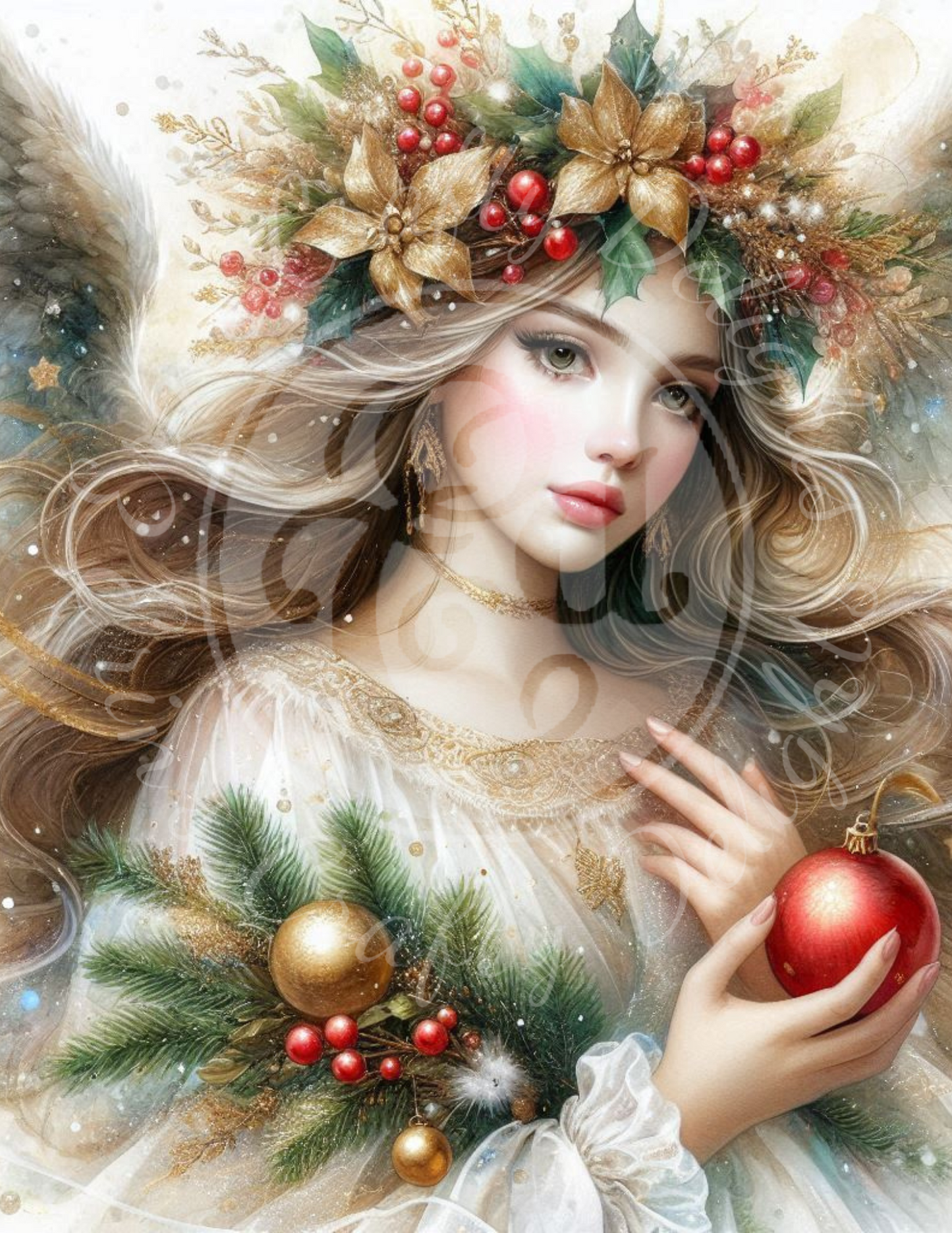 7 Sq Christmas Angel 8x8 Printable