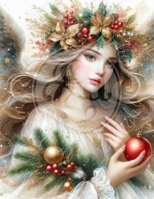 7 Sq Christmas Angel 8x8 Printable