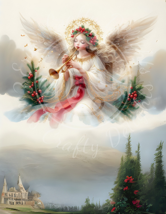 8 Sq Christmas Angel 8x8 Printable