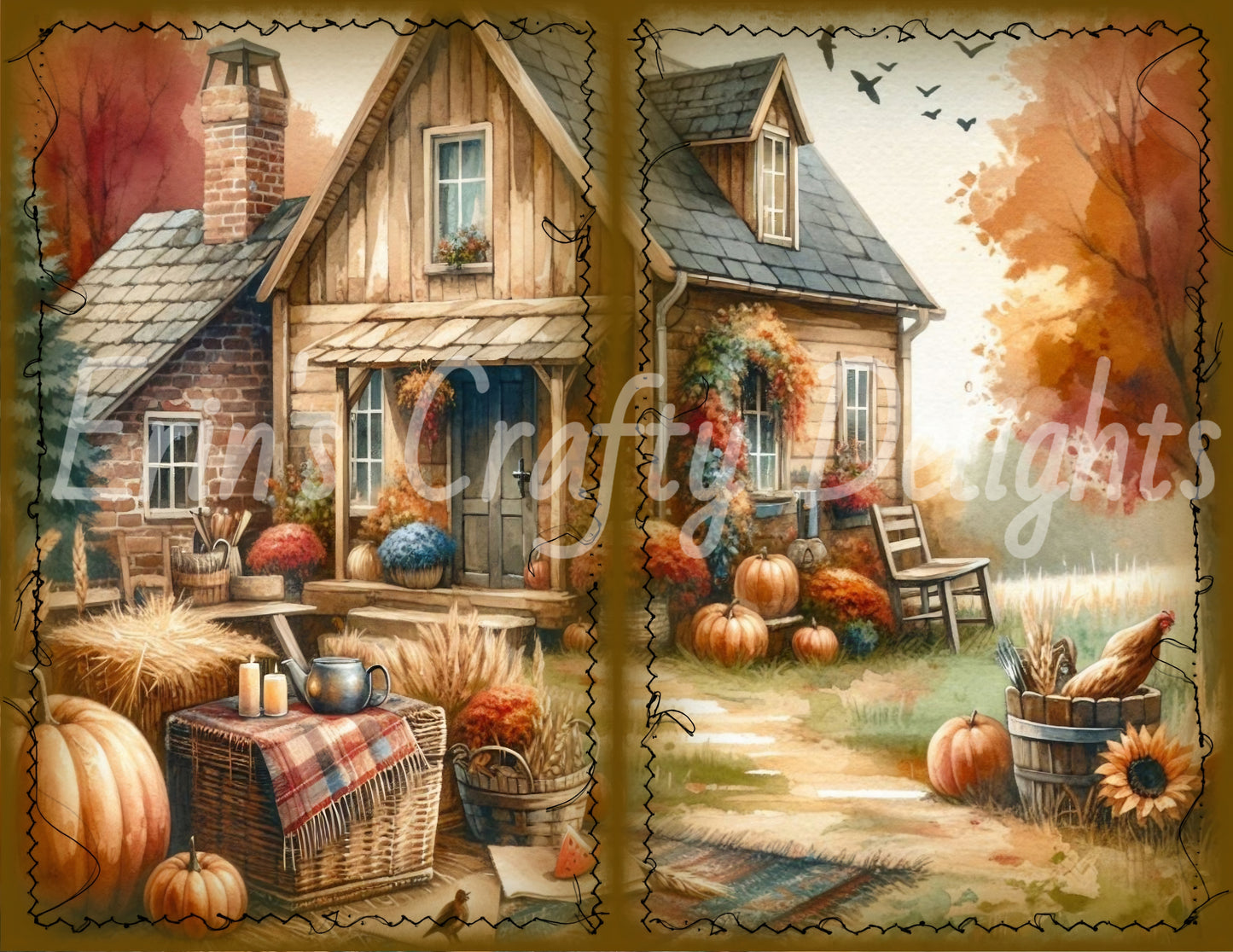 I Love Fall on the Farm Junk Journal Half Page Set