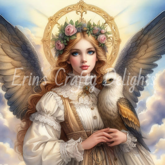 9 Sq Victorian Angel 8x8 Printable