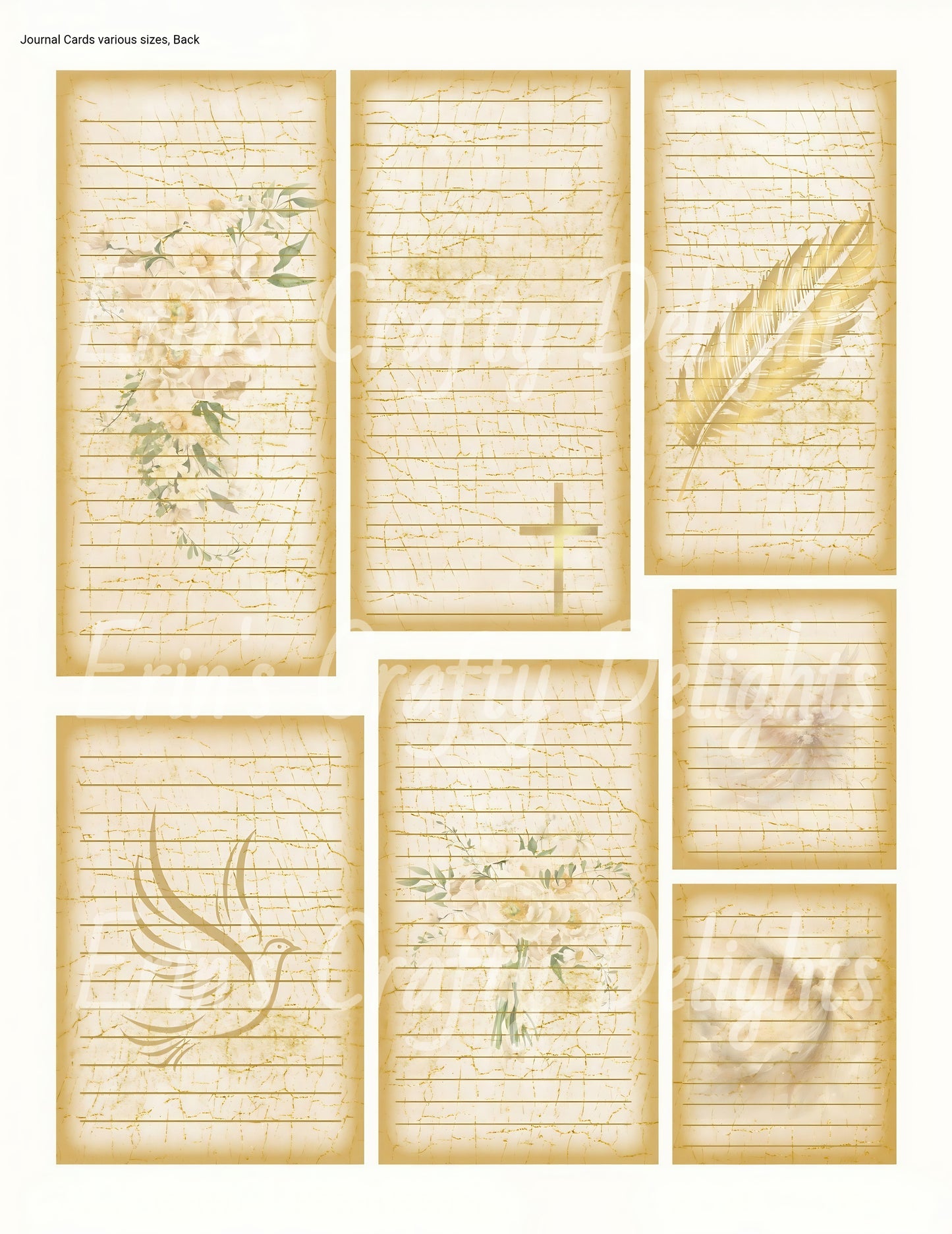 Golden Angels of Gratitude Folio with Pockets, Journal Cards, and Library Cards