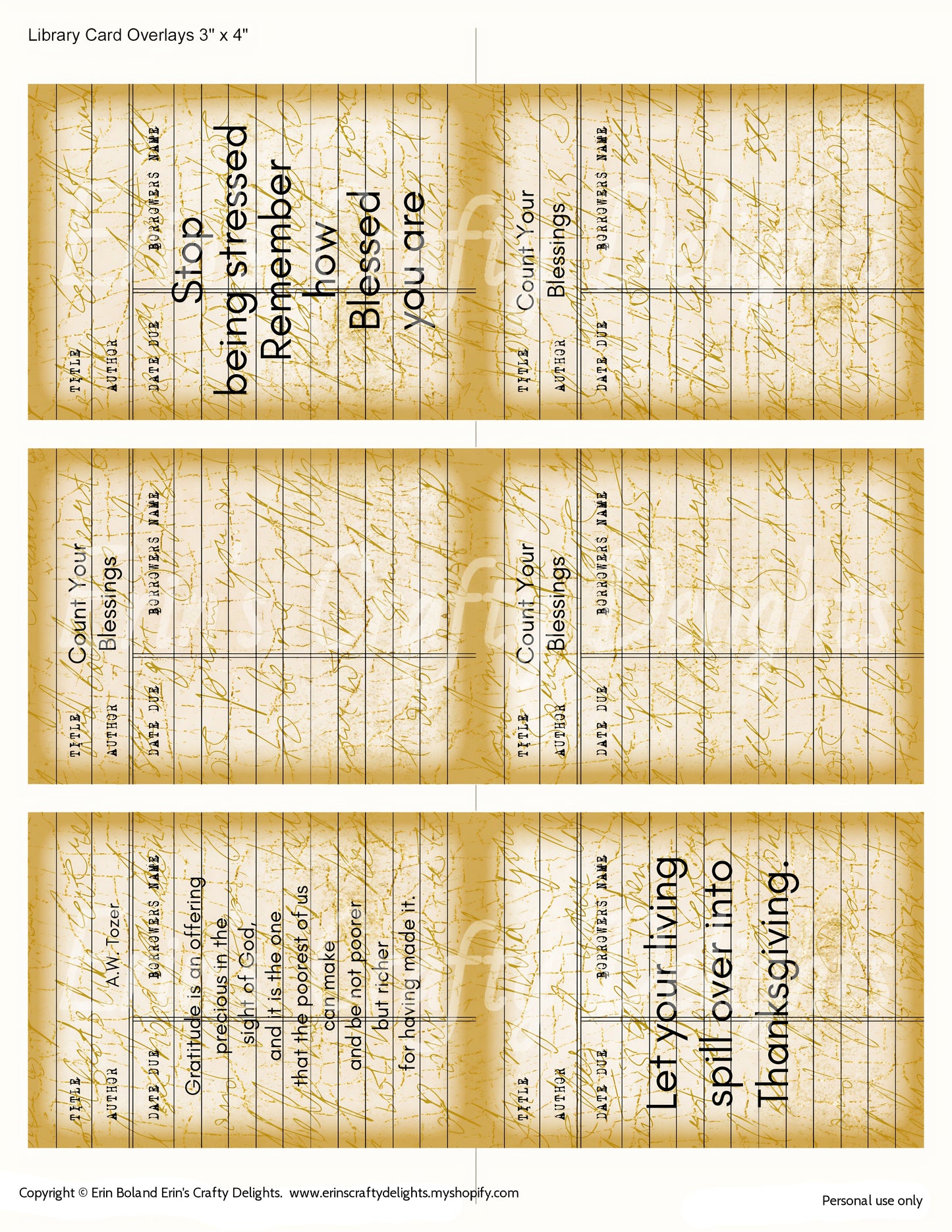 Golden Angels of Gratitude Folio with Pockets, Journal Cards, and Library Cards