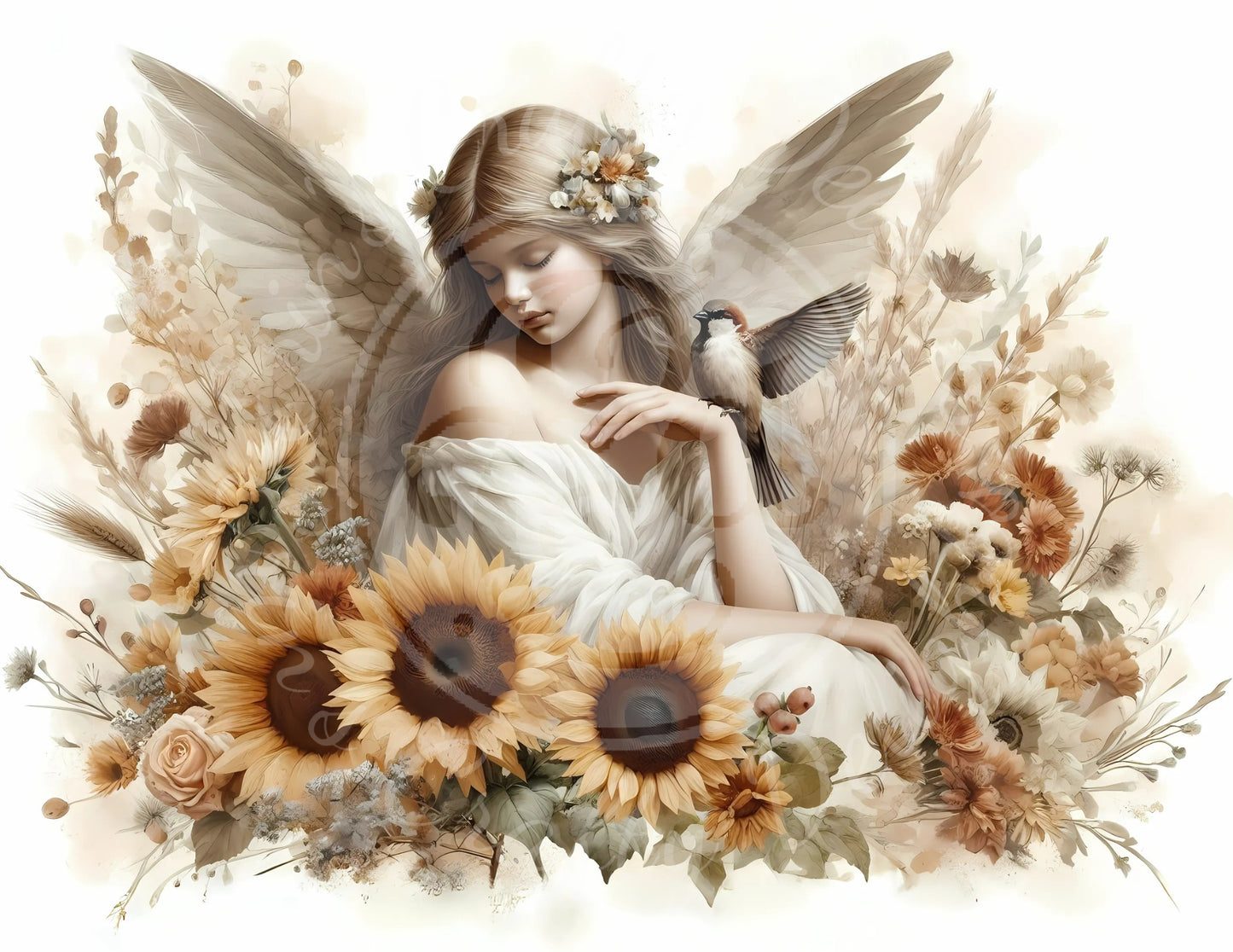 10 HMS Fall Sparrow Angel Mix Size Printable Set