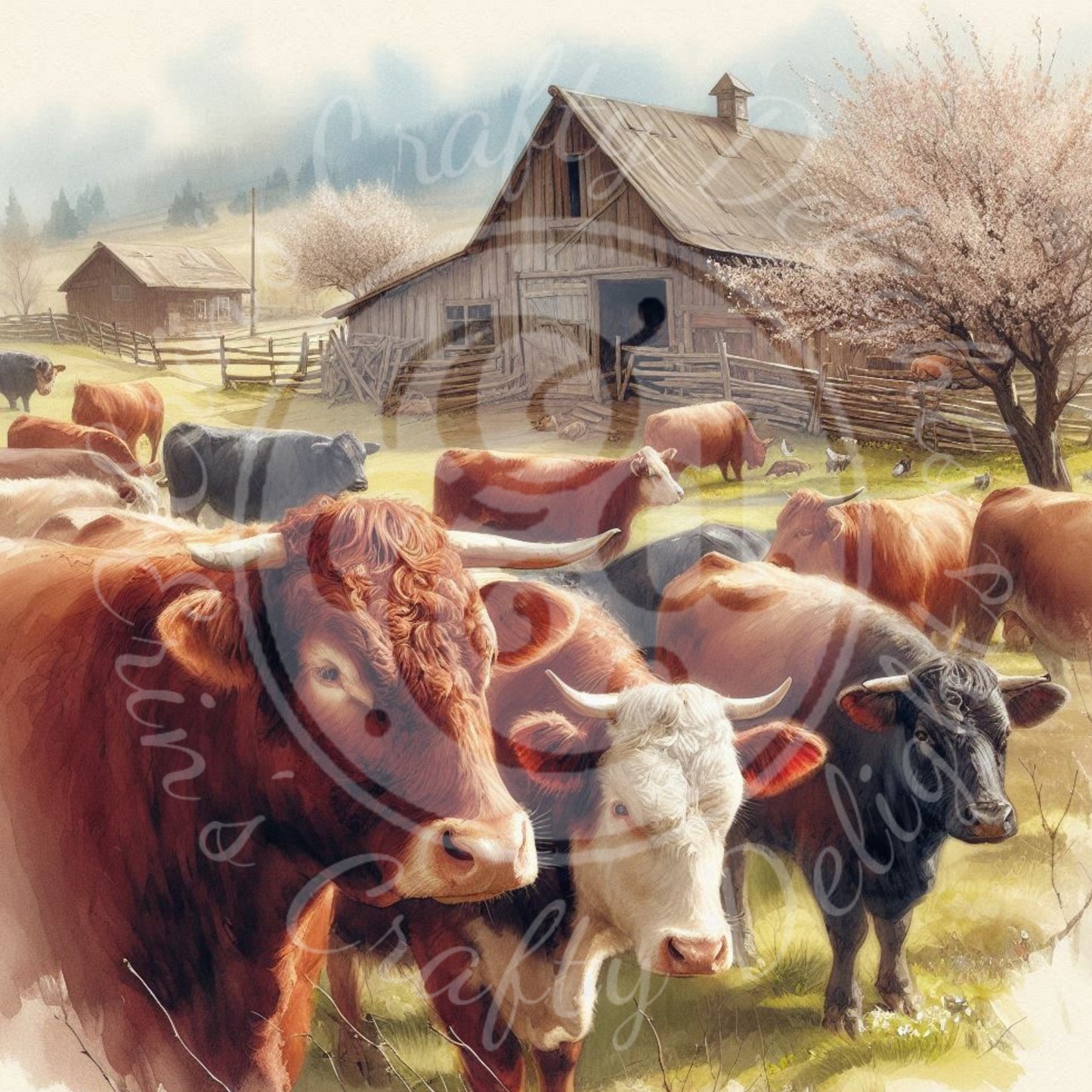 10 Springtime Holstein Cow