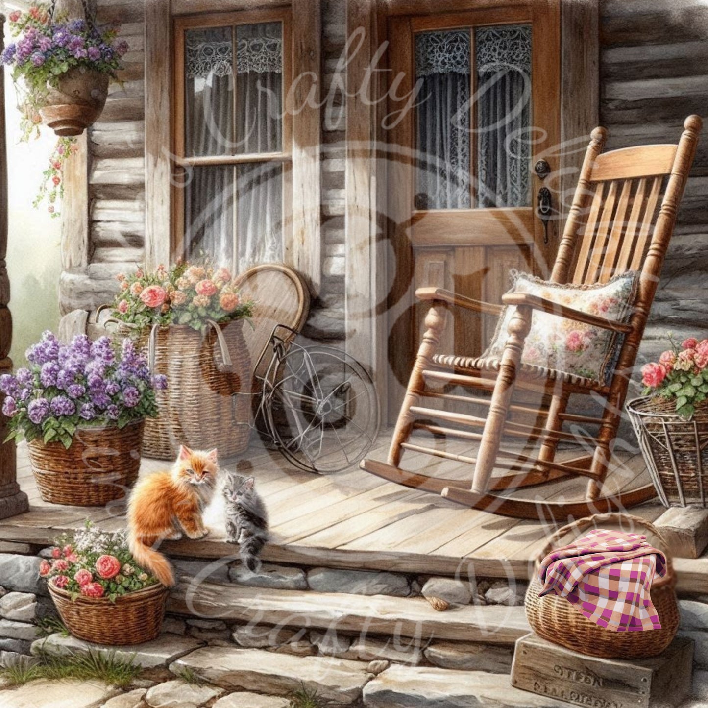 10 Spring Kitten and Farmhouse