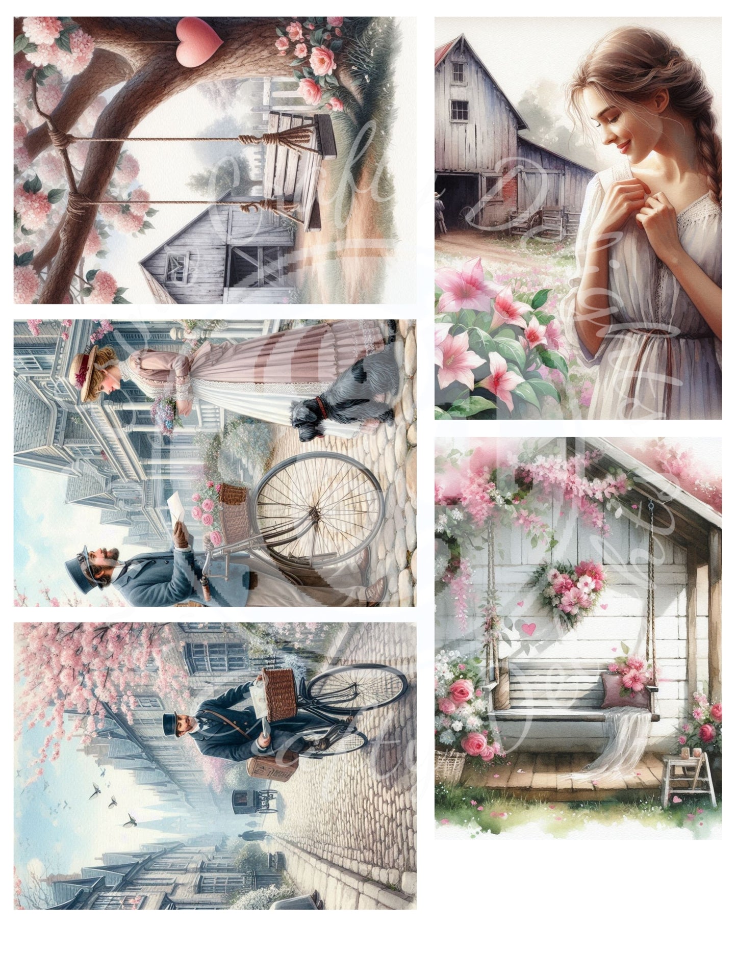 10 Valentine's Day ATC Artistic Trading Cards Backgrounds