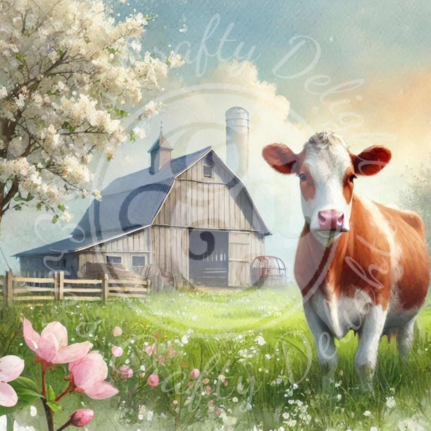 12 Springtime Holstein Cow