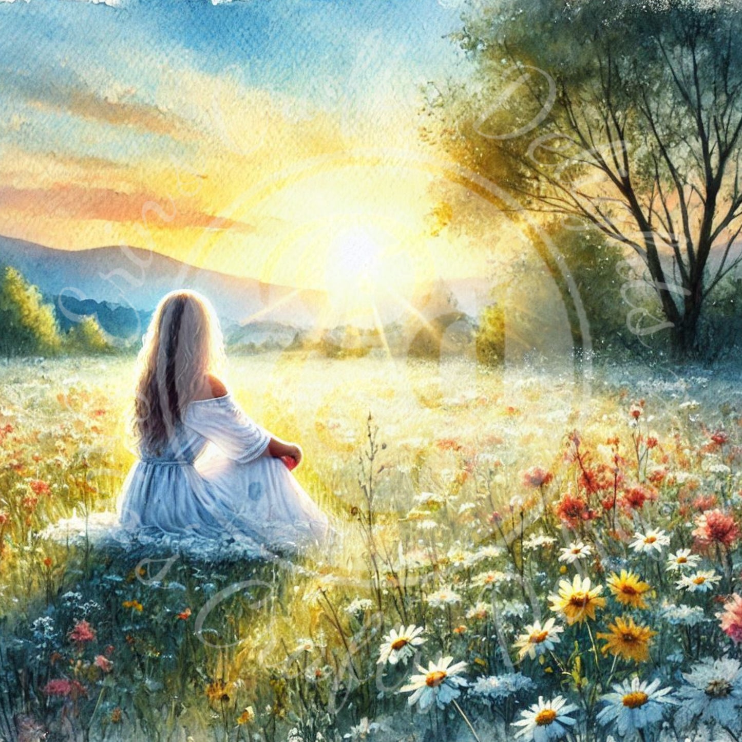 12 Woman in an Evening Field