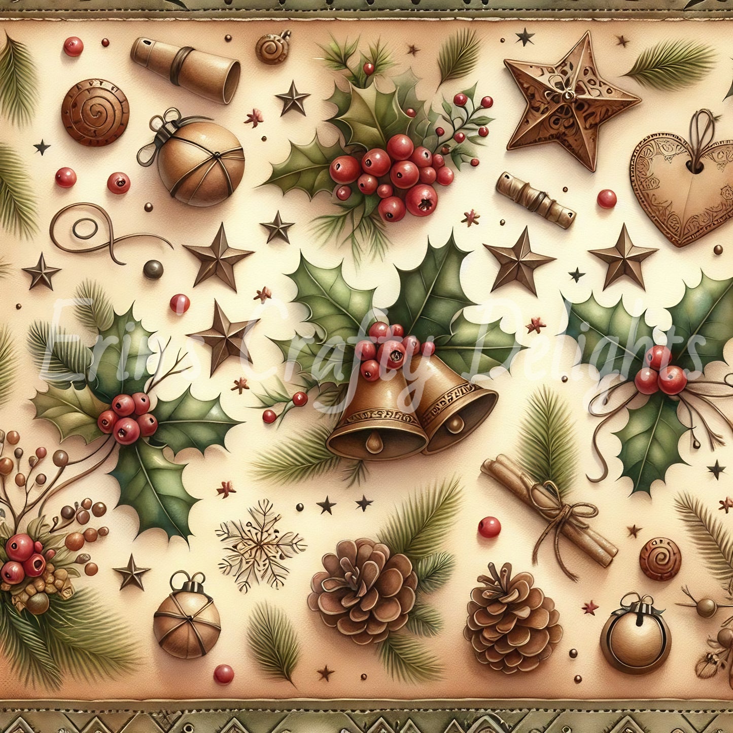 Cowboy Christmas Greenery on Cowhide Bundle