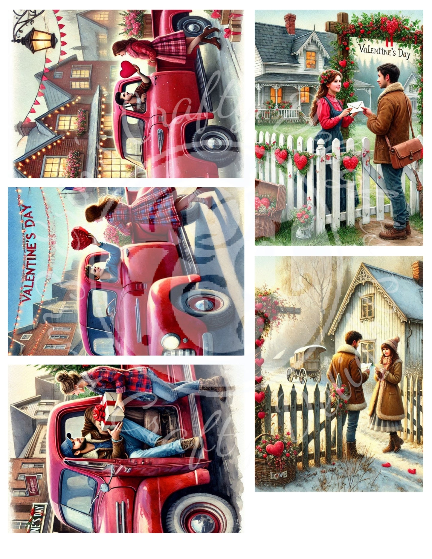 17 Valentine's Day ATC Artistic Trading Cards Backgrounds