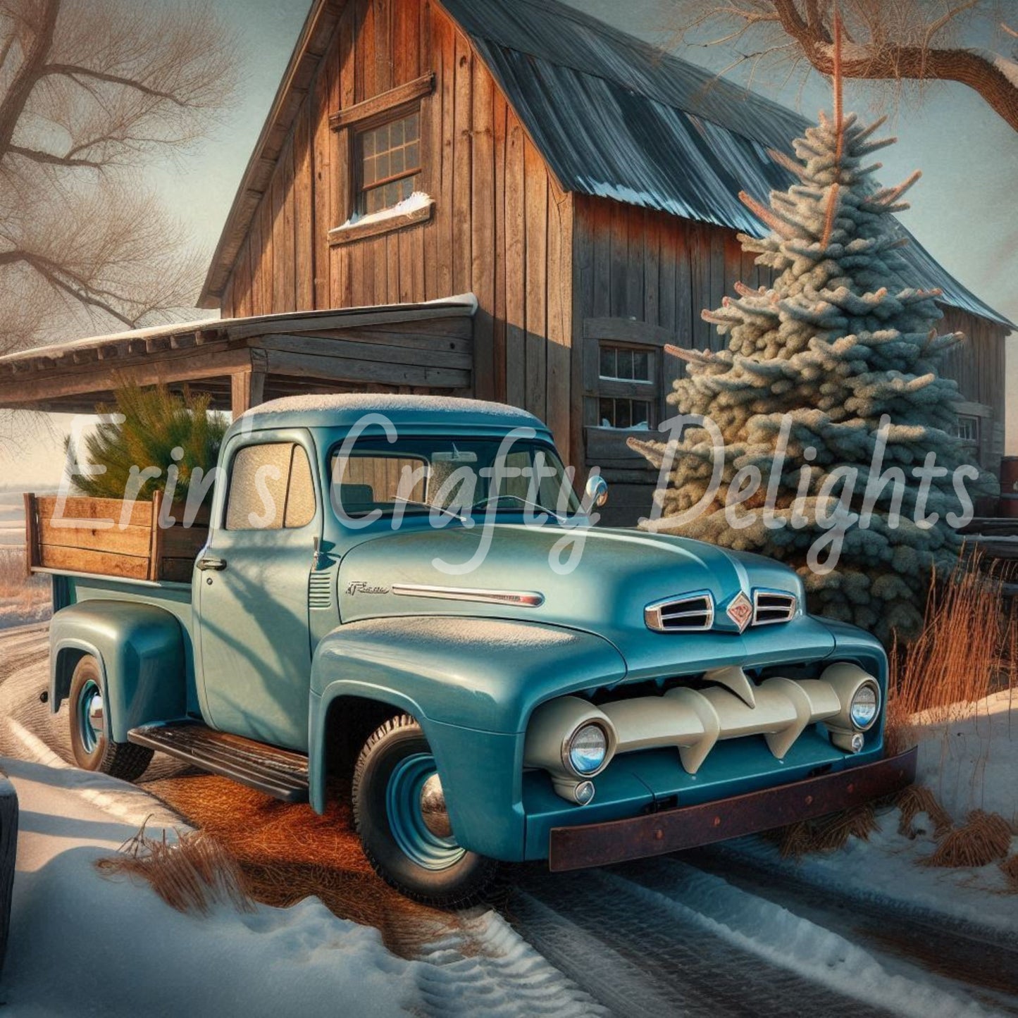 1 Blue Truck and Barn