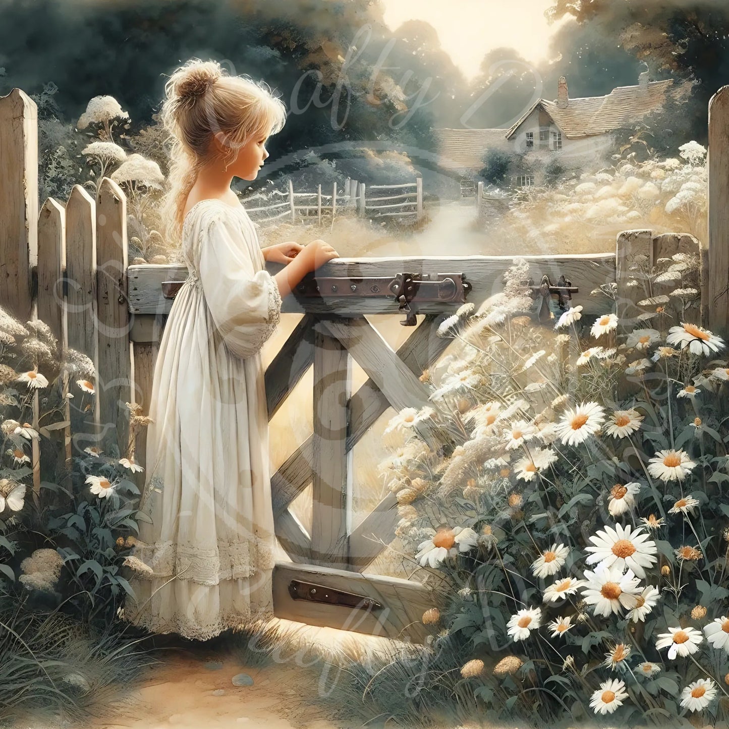 1 Sq By the Garden Gate 8x8" Printable