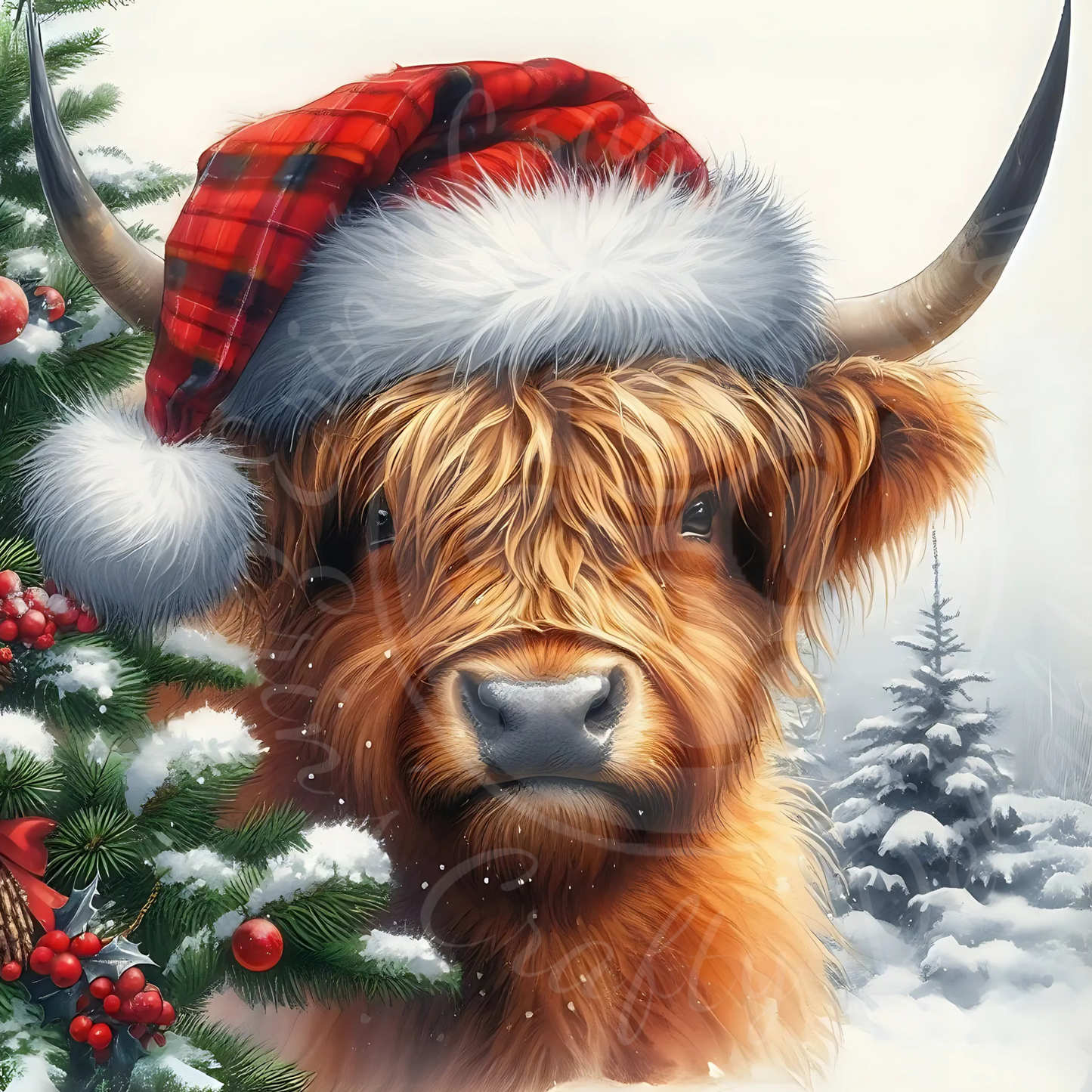 1 Christmas Highland Cow
