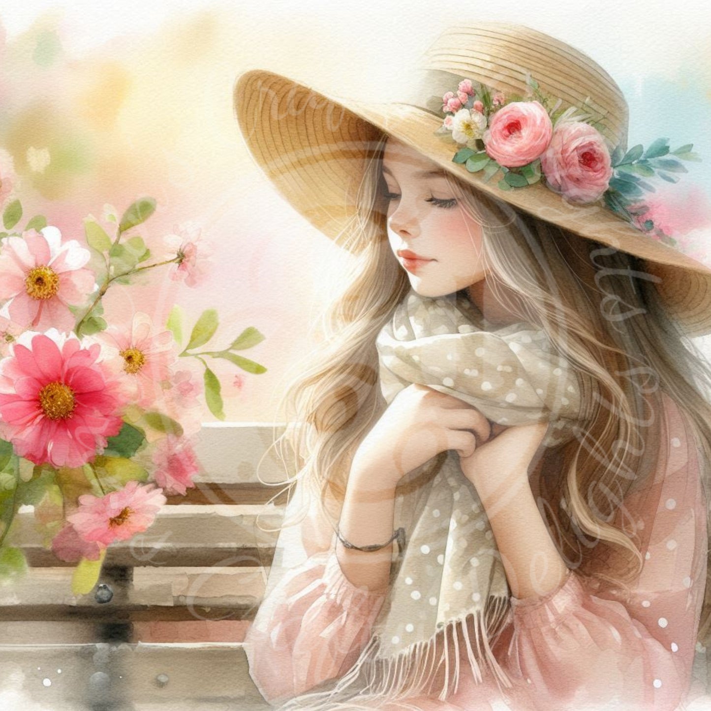 1 Spring Girl in Scarf