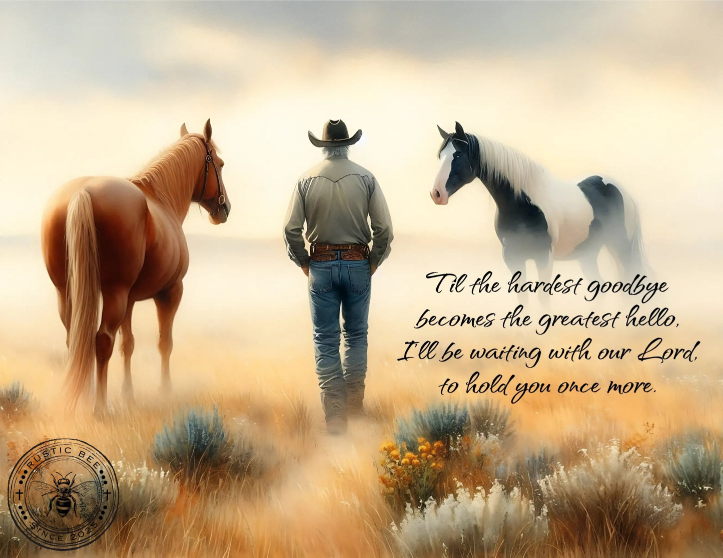 1H Inspirational A Cowboy's Goodbye with Quote 8x10" Downloadable Printable