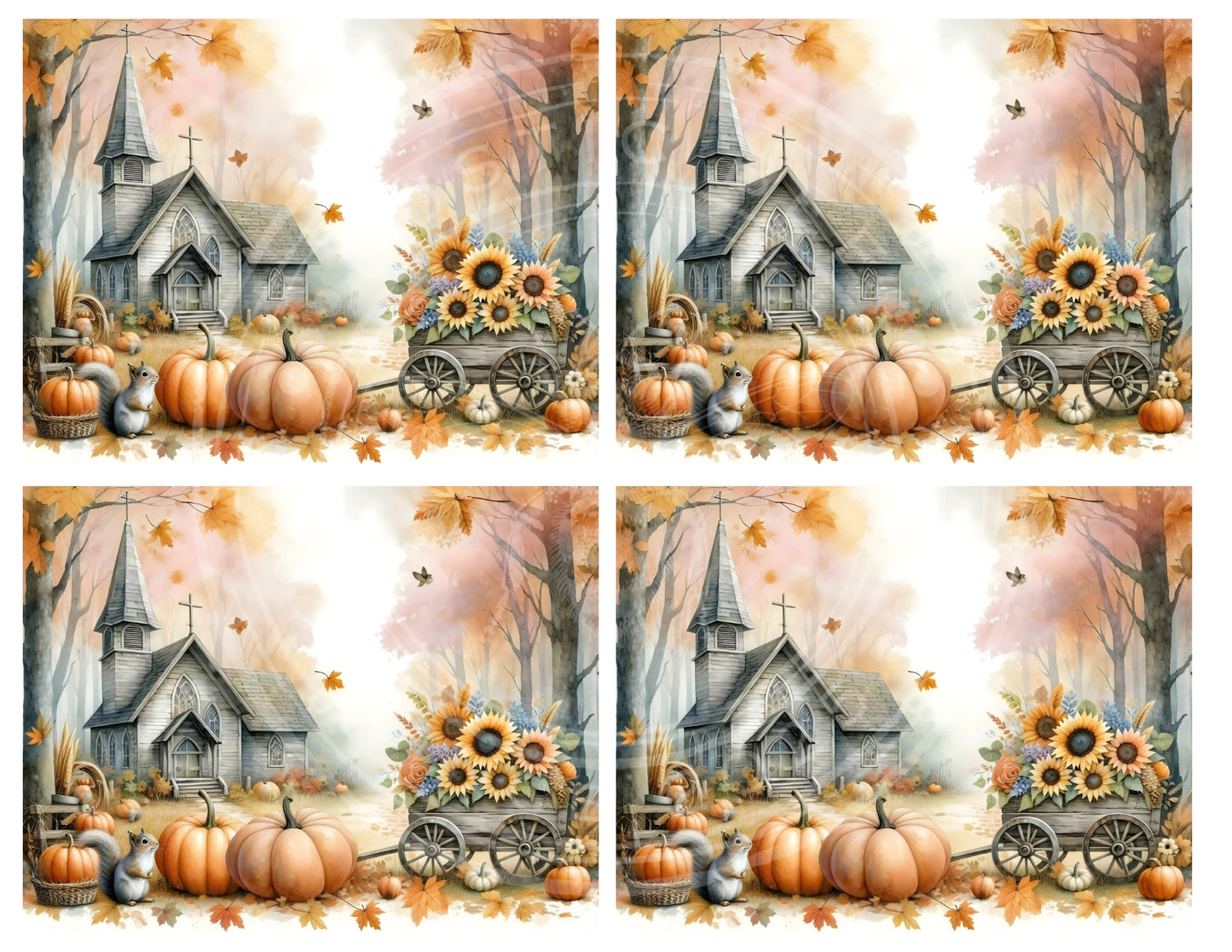1HMS Abandoned Fall Church Mix Size Downloadable Printable Set