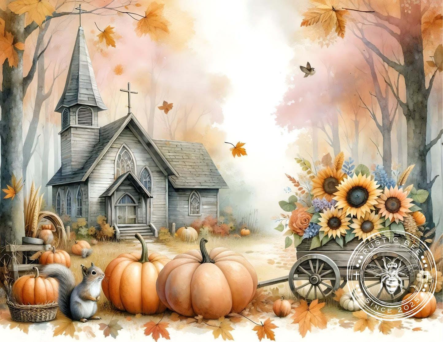 1HMS Abandoned Fall Church Mix Size Downloadable Printable Set