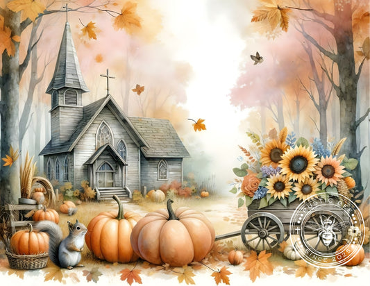 1HMS Abandoned Fall Church Mix Size Downloadable Printable Set