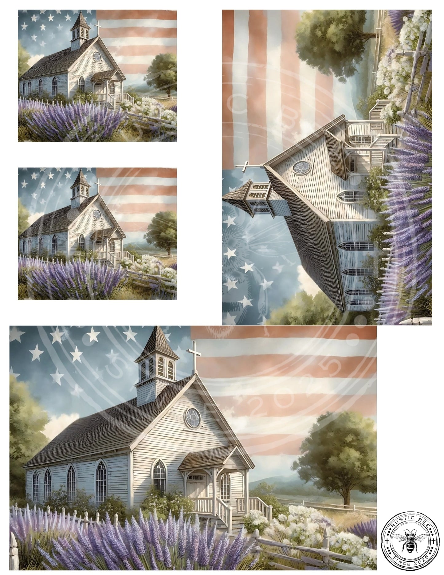 1H Americana Lavender Church Printable Set
