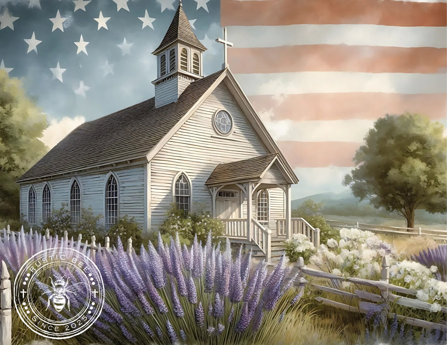 1H Americana Lavender Church Printable Set