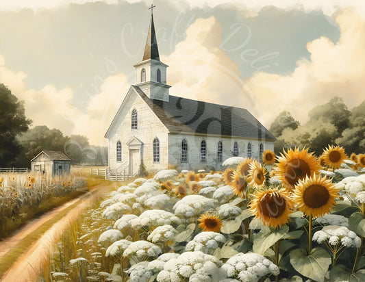 1H Sunflower Queen Anne's Lace Church Printable Set