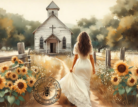 1H Woman & Sunflower Church 8x10" Printable