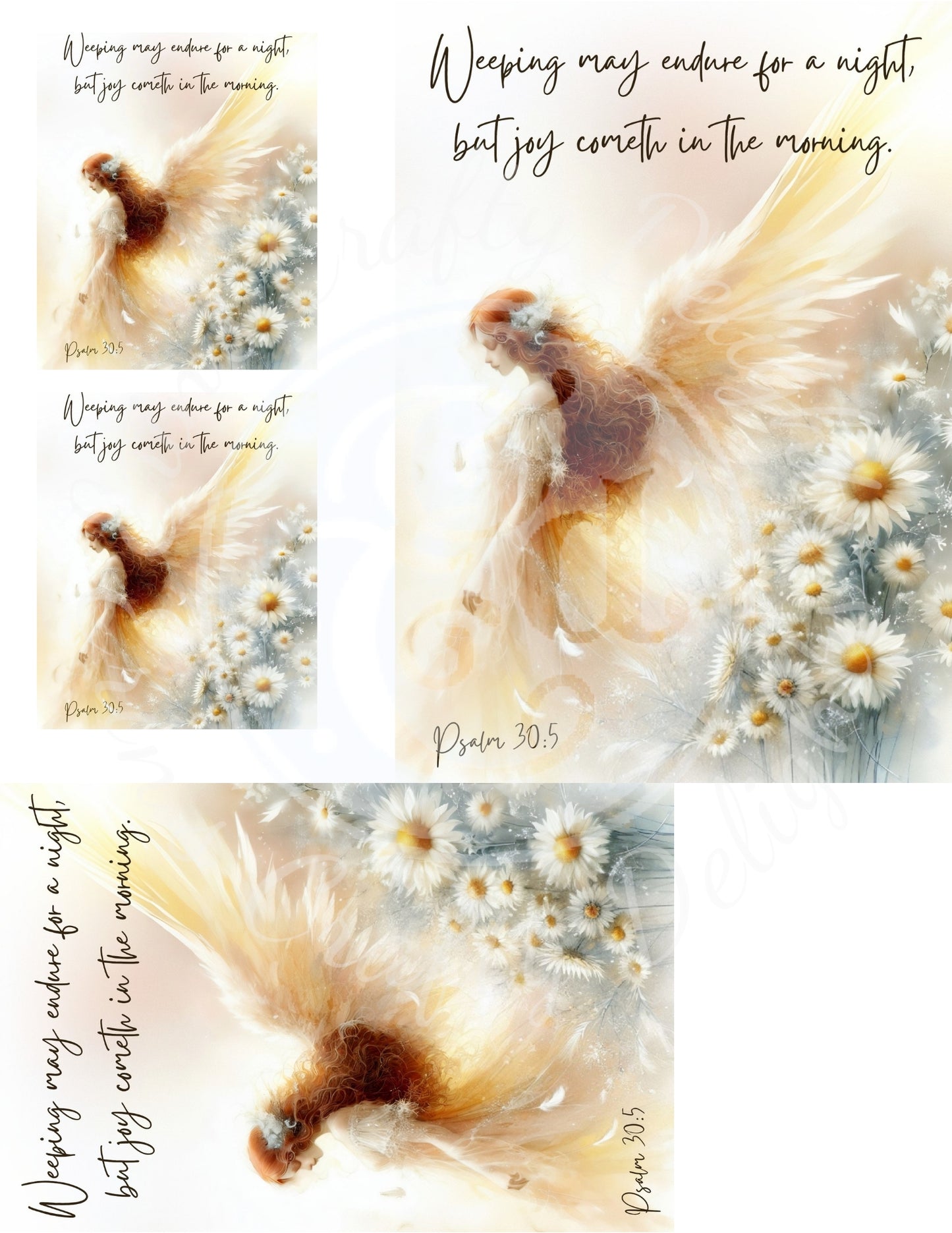 1 VMS Daisy Angel Psalm 30:5 Mix Size Printable Set