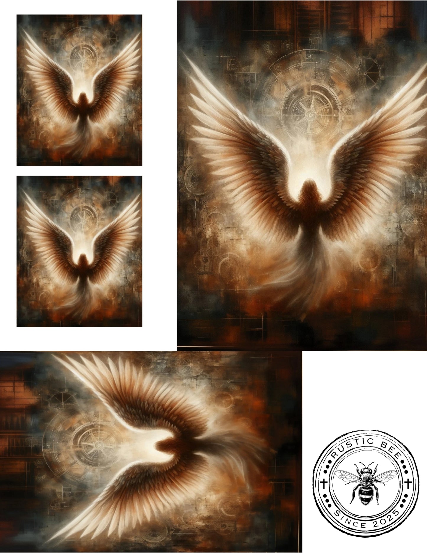 1 MS Grunged Angel Mix Size Downloadable Printable Set