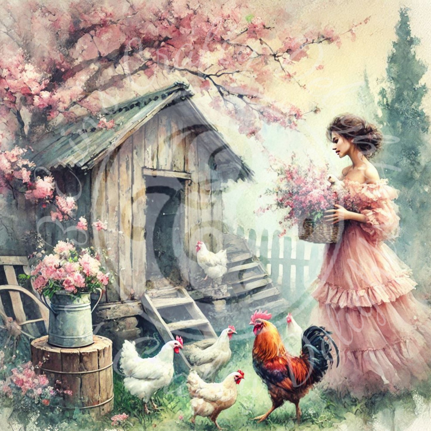 1 Spring Barnyard Scene