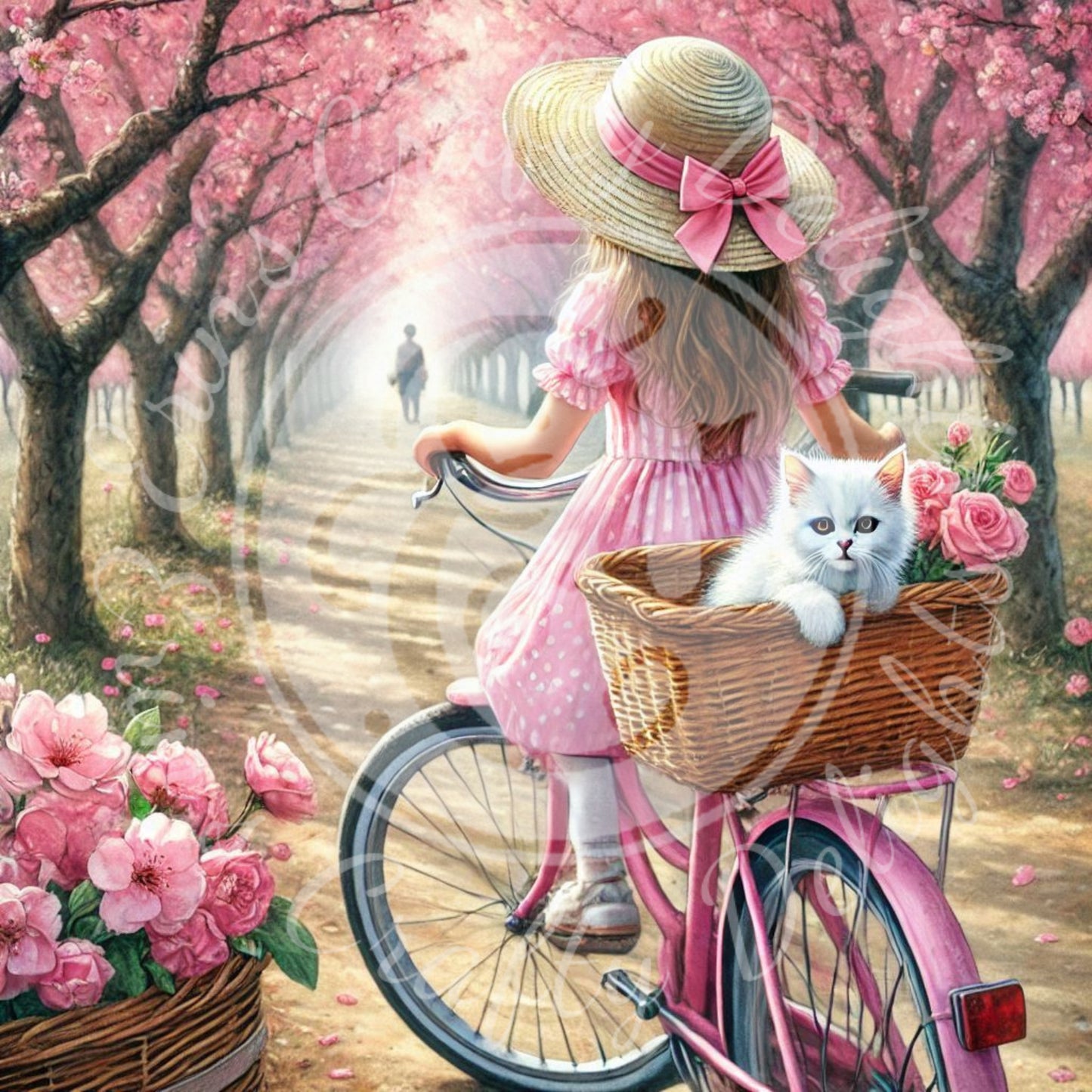 1 Spring Girl and Kitty in Pink