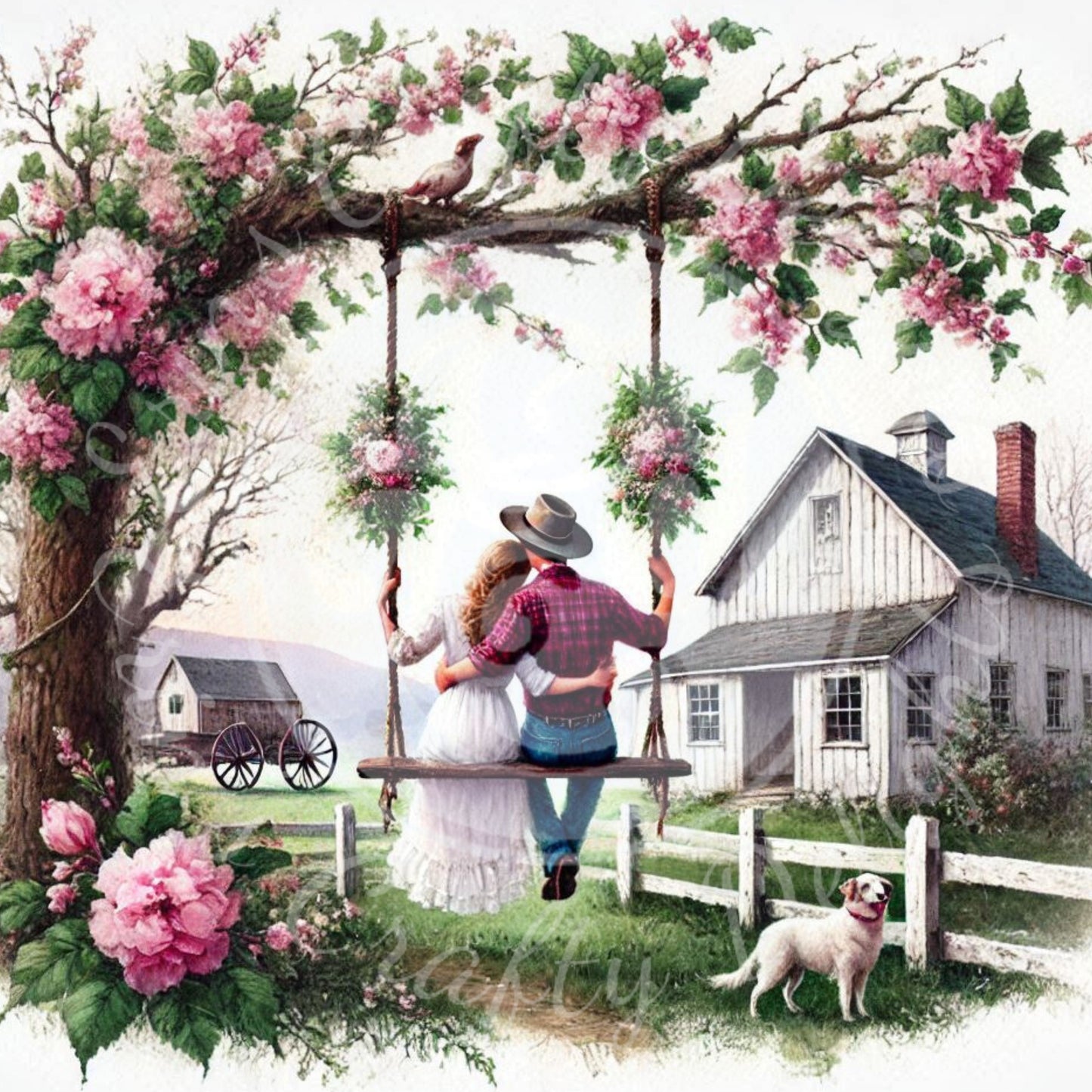 1 Valentine's Day Couple on a Swing