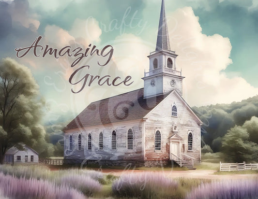 1H v2 Lavender Amazing Grace Church 8x10" Printable