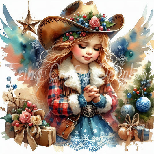 2 Sq Angel Girl 8x8 Printable