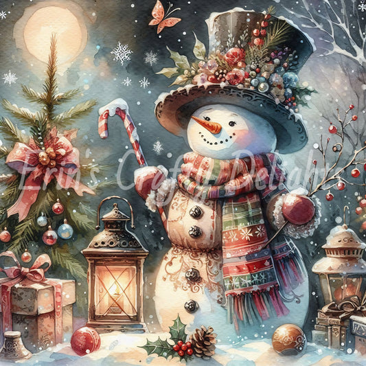 2 Victorian Snowman