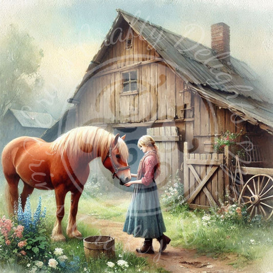 20 Spring Barnyard Scene
