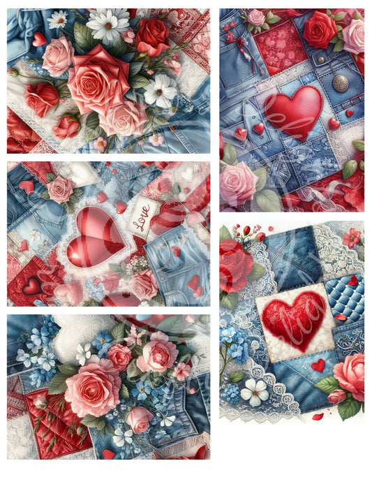 20 Valentine's Day ATC Artistic Trading Cards Backgrounds