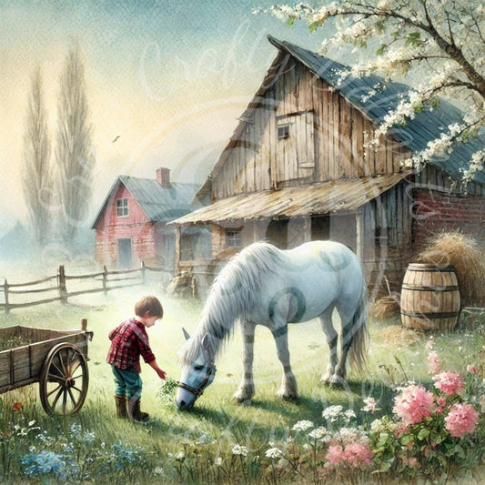 22 Spring Barnyard Scene