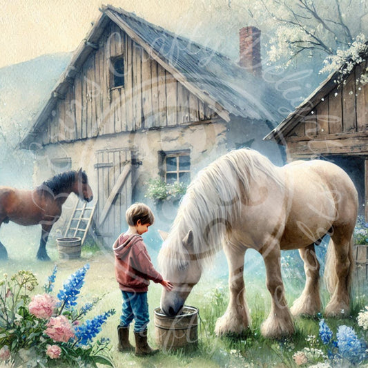 24 Spring Barnyard Scene