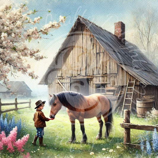25 Spring Barnyard Scene