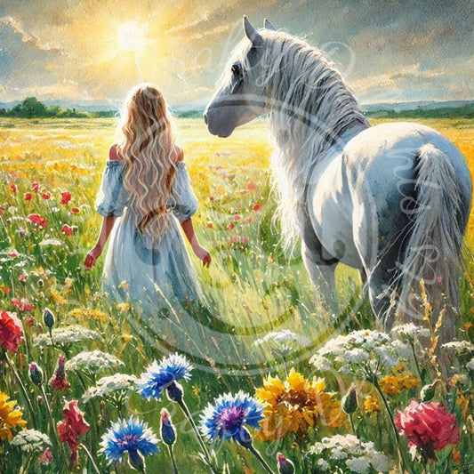 28 Spring Woman & Horse
