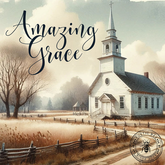 2 Sq Inspirational Vintage Amazing Grace Church 8x8" Downloadable Printable