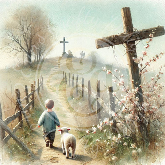 2 Boy, Lamb and Cross