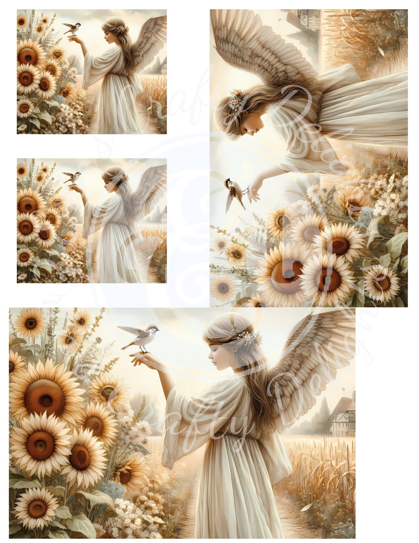 2 HMS Fall Sparrow Angel Mix Size Printable Set