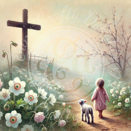 2 Girl, Lamb and Cross