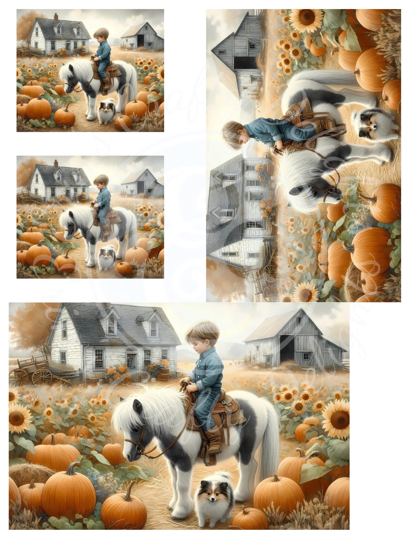 2H Fall Boy & His Pony Printable Set