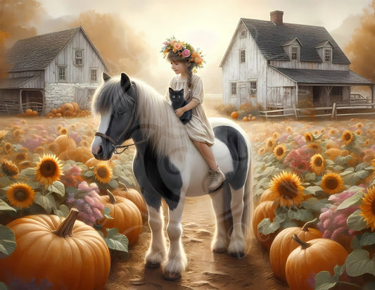 2H Fall Girl & Her Pony Printable Set