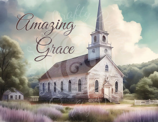 2H Lavender Amazing Grace Church 8x10" Printable